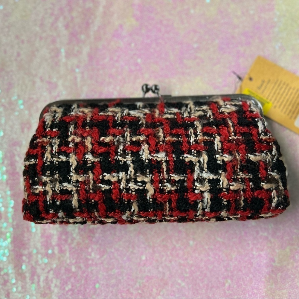 Patricia Nash tweed plaid clutch, Potenaz Frame Bag